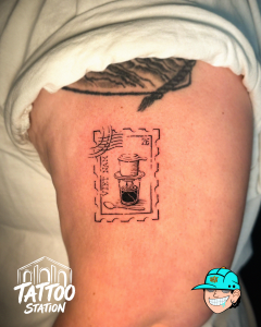 Vietnamese Tattoo featuring traditional Vietnamese drip coffee (phin).