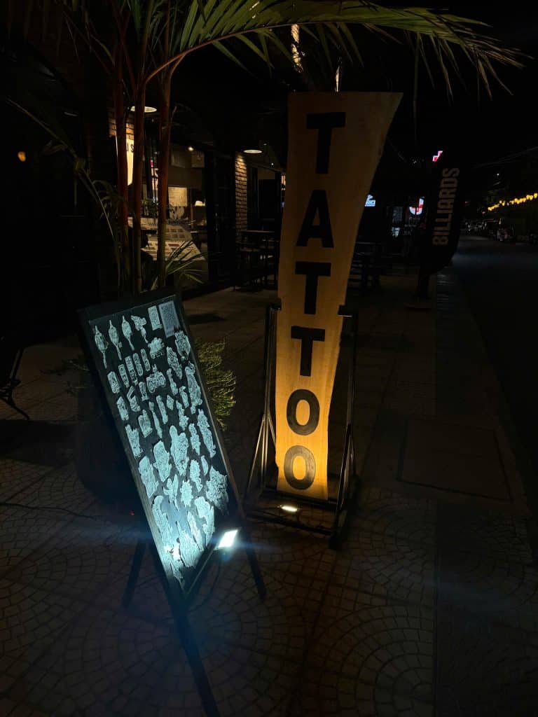 Tattoo Station Hoi An studio entrance at night