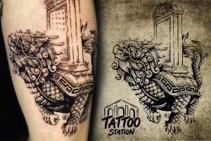 Vietnamese Tattoo Part 2 Sacred Tortoise custom tattoo inspired by Vietnamese temple architecture