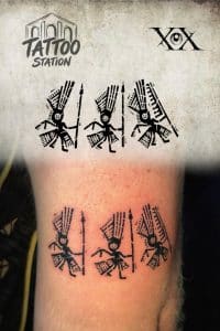 Vietnamese Tattoo Part 3 custom Đông Sơn warrior tattoo inspired by ancient Vietnamese bronze drum engravings