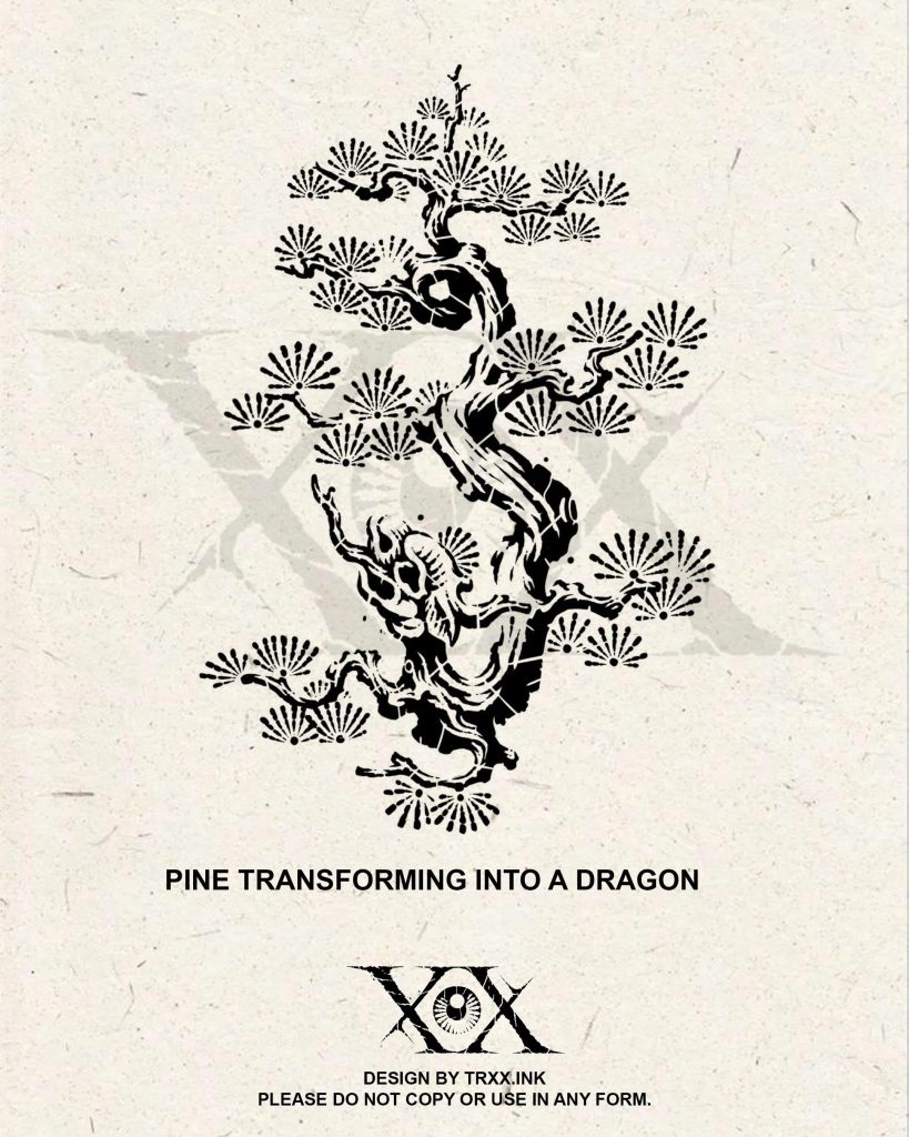 Pine Transforming into a Dragon — an original Vietnamese Dragon Tattoo concept by Trxx
