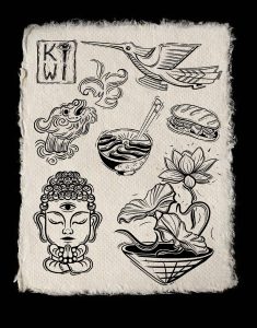 Vietnamese inspired tattoo designs by Arina Kiwi Artist
