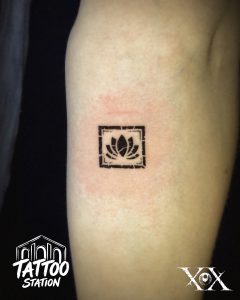 Custom ornamental Vietnamese lotus tattoo design