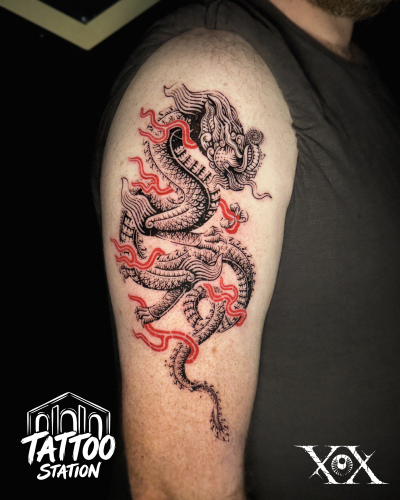 Dragon Tattoo Hoi An exclusive custom tattoo by Trxx at Tattoo Station Hoi An