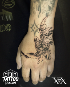 Tattoo Hoi An – Traditional Vietnamese architectural motif tattoo inspired by ancient communal houses