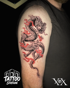 Tattoo Hoi An – Vietnamese dragon tattoo inspired by traditional Vietnamese art